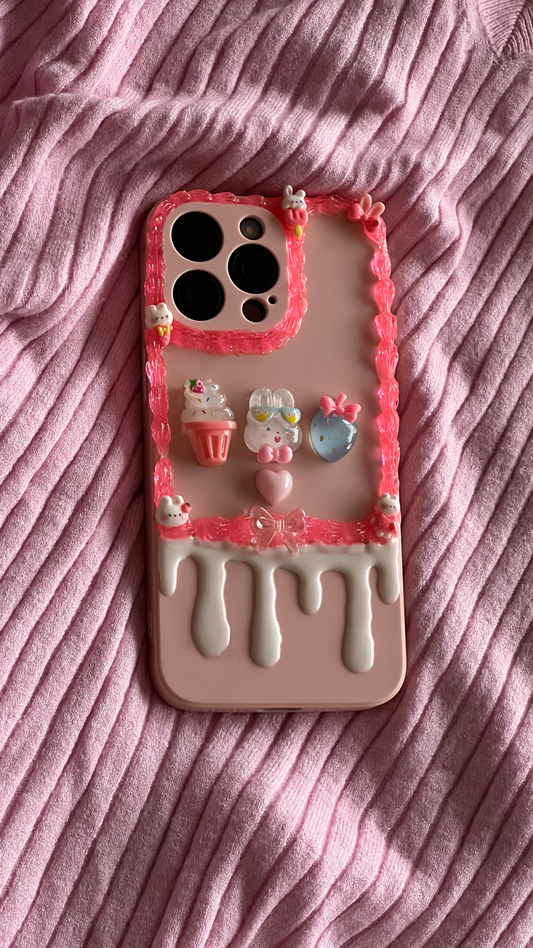 Customized Dripping Pink Bunny Phonecase